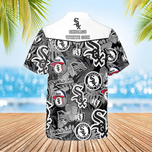Pattern White Sox Hawaiian Shirt, White Sox Aloha Shirt Moonbestprint