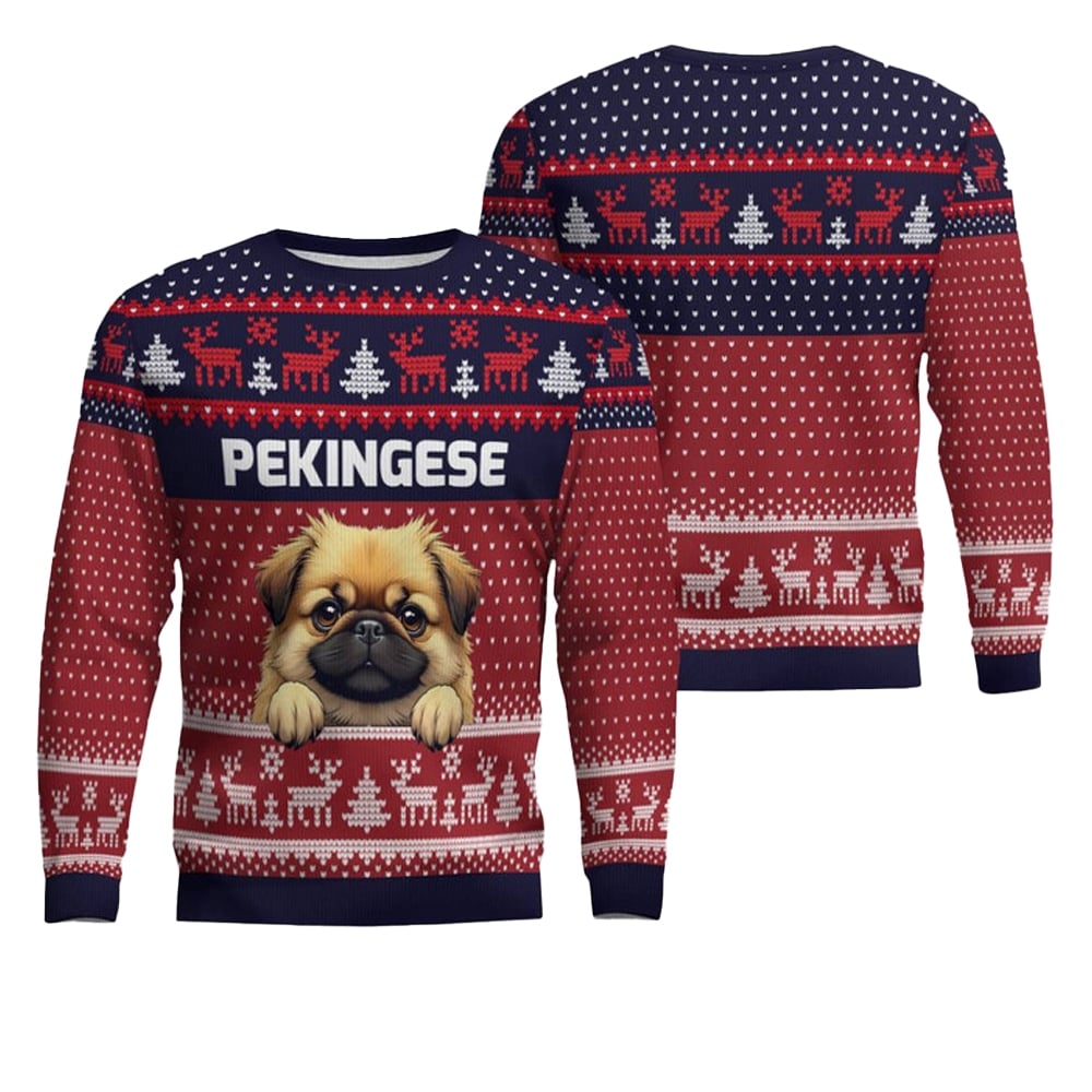Pekingese Ugly Christmas Sweater - Moonbestprint