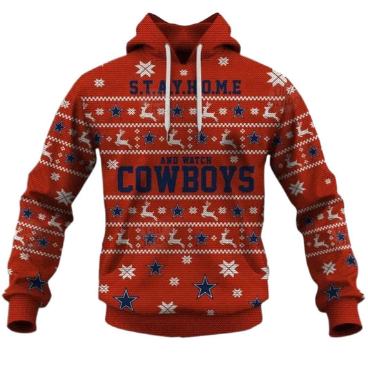 Personalize Dallas Cowboys Ugly Christmas Sweater Style 2025 AOP Hoodie - Moonbestprint