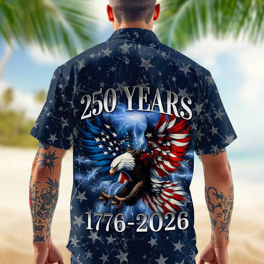 250th Anniversary Eagle Patriotic American Hawaiian Shirts, 250th Anniversary Gift Moonbestprint