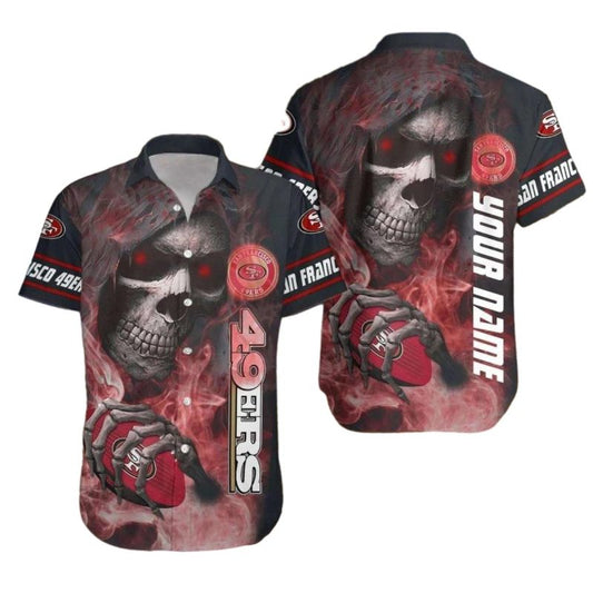 Personalized 49ers Dead Skull Hawaiian Shirt - Moonbestprint