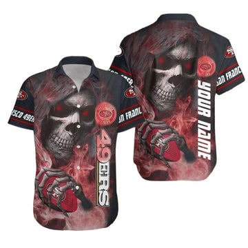 Personalized 49ers Dead Skull Hawaiian Shirt - Moonbestprint