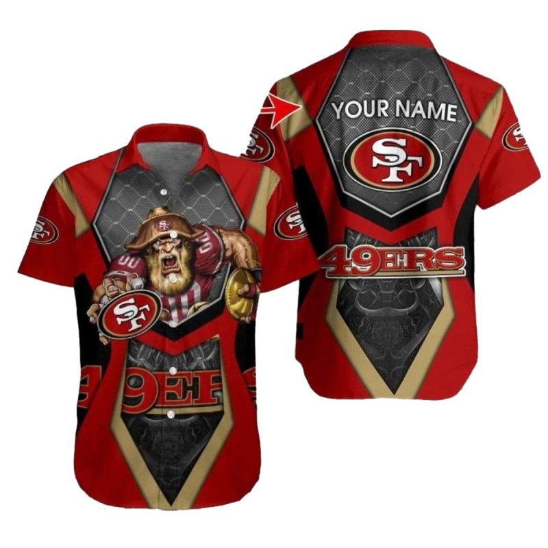 Personalized 49ers Prospector's Dream Red And Gold Mascot Hawaiian Shirt - Moonbestprint
