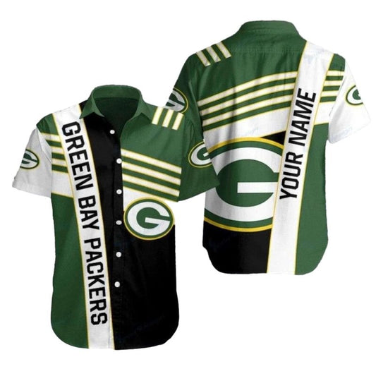 Personalized Abstract Art Green Bay Packers Hawaiian Shirt - Moonbestprint