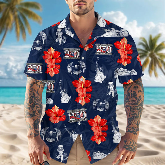 America 250 Anniversary 1776-2026 Hawaii Shirt, 250th Anniversary Gift Moonbestprint