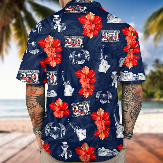 America 250 Anniversary 1776-2026 Hawaii Shirt, 250th Anniversary Gift Moonbestprint