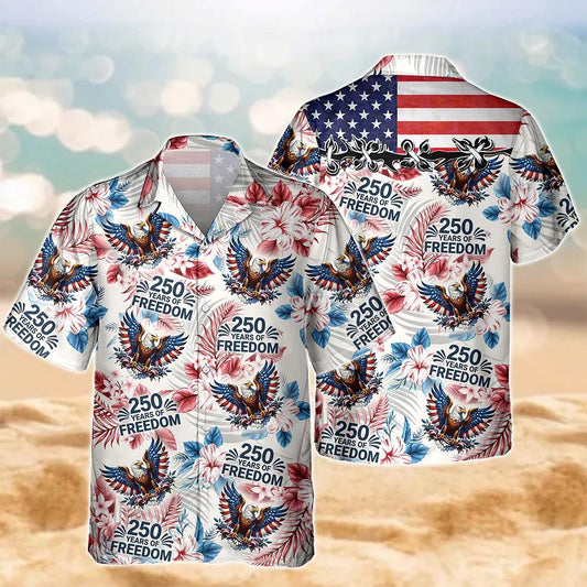 America 250th Anniversary Hawaiian Shirt, 250th Anniversary Gift Moonbestprint