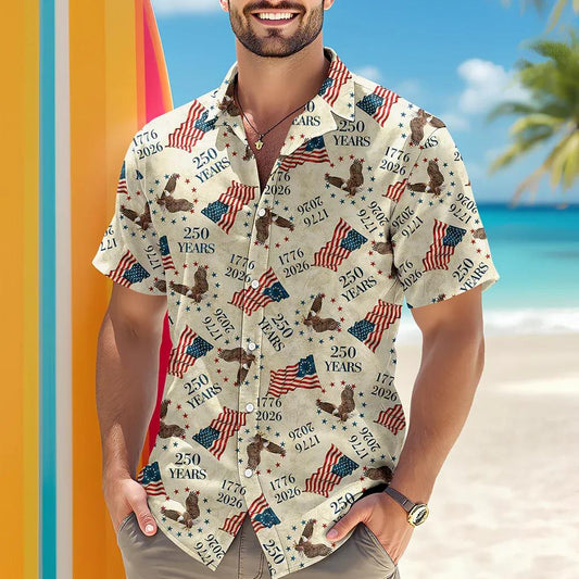 Personalized America 250th Birthday Hawaii Shirt, 250th Anniversary Gift Moonbestprint