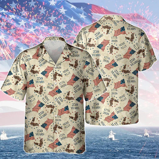 Personalized America 250th Birthday Hawaii Shirt, 250th Anniversary Gift Moonbestprint