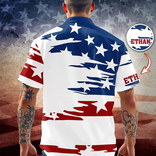 Personalized American 1776 Hawaii Shirt, 4th of July American, Independence Day Gift, 250th Anniversary Gift Moonbestprint