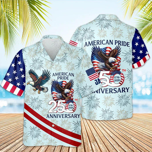 American Pride Patriotic 250th Anniversary Eagle Hawaiian Shirt, 250th Anniversary Gift Moonbestprint