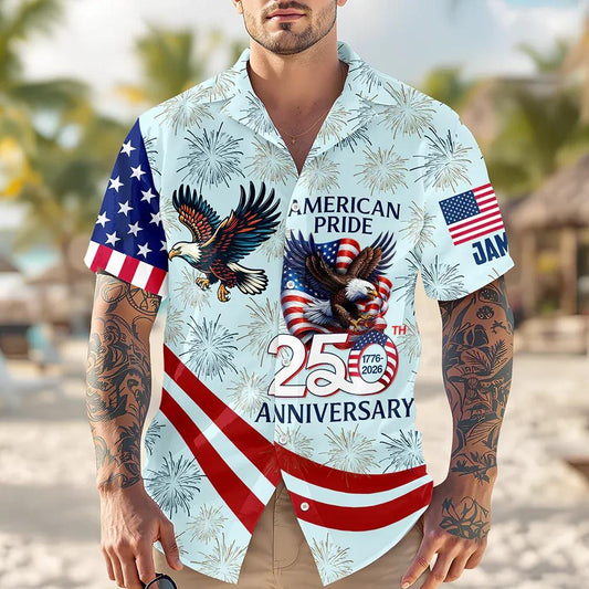 American Pride Patriotic 250th Anniversary Eagle Hawaiian Shirt, 250th Anniversary Gift Moonbestprint