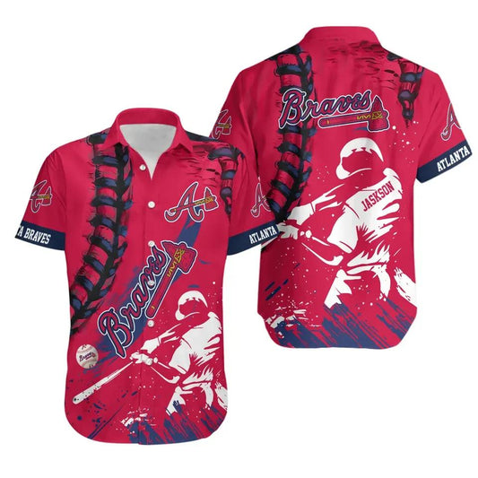 Personalized Atlanta Baseball Team Bravess Casual Shirt, MLB Hawaiian Shirt Moonbestprint