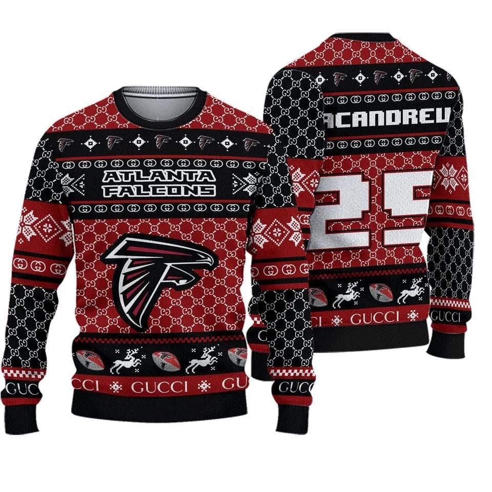 Personalized Atlanta Falcons Football Ugly Christmas Sweater, NFL Christmas Sweater Moonbestprint