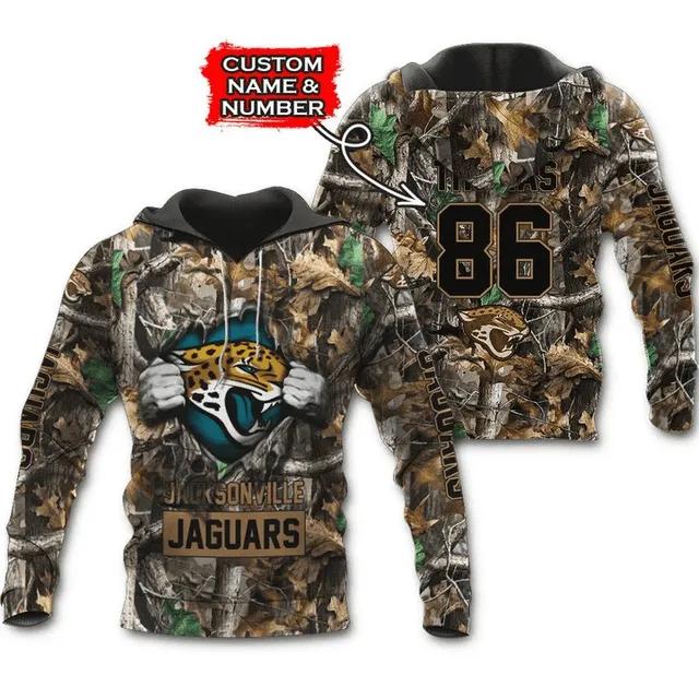 Personalized Blood Inside Me Jacksonville Jaguars and Hunting Custom Name and Number 3D Hoodie, NFL Hoodie Moonbestprint