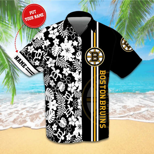 Personalized Boston Bruins Custom Hawaiian Shirt, NHL Hawaiian Shirt Moonbestprint