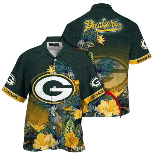 Personalized Breezy Palms Green Bay Packers Tropical 2025 Hawaiian Shirt - Moonbestprint