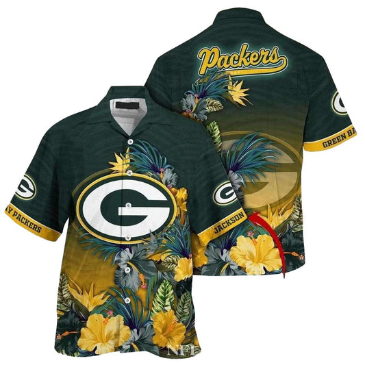 Personalized Breezy Palms Green Bay Packers Tropical 2025 Hawaiian Shirt - Moonbestprint