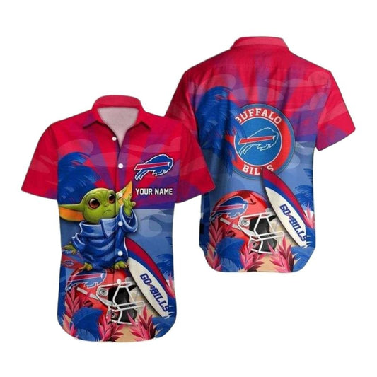 Personalized Buffalo Bills Baby Yoda Hawaiian Shirt - Moonbestprint