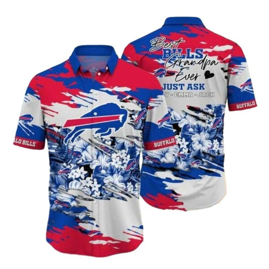 Personalized Buffalo Bills Best Bill Grandpa Ever Hawaiian Shirt - Moonbestprint