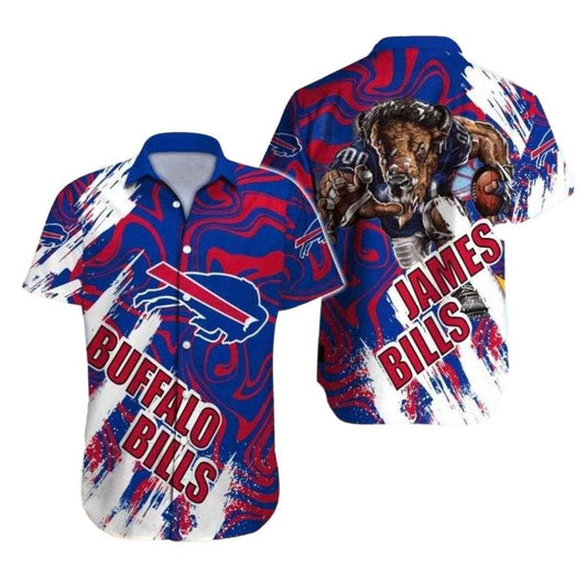 Personalized Buffalo Bills Bold Mascot Beach Hawaiian Shirt - Moonbestprint