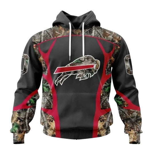 Personalized Buffalo Bills Camo Hunting Black AOP Hoodie -  Moonbestprint