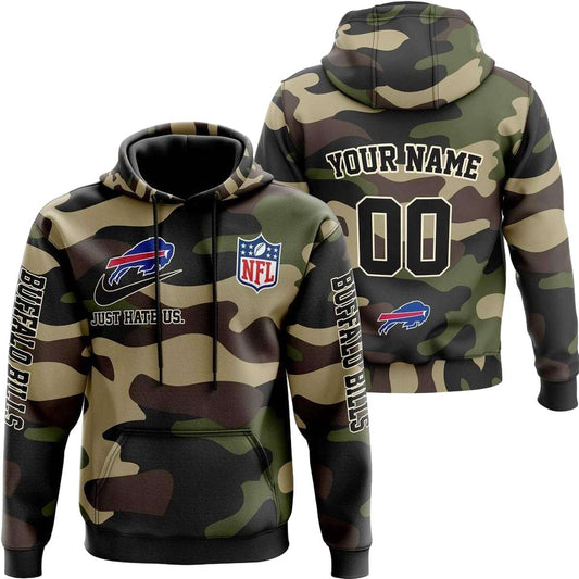 Personalized Buffalo Bills Camo Style Veteran Day AOP Hoodie -  Moonbestprint