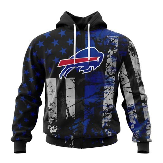 Personalized Buffalo Bills Classic Grunge American Flag AOP Hoodie -  Moonbestprint