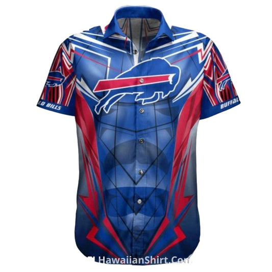 Personalized Buffalo Bills Electric Blue Lightning Hawaiian Shirt - Moonbestprint