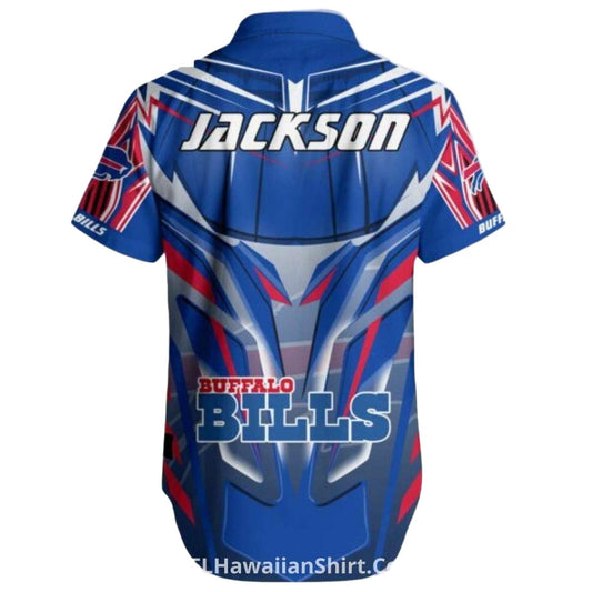 Personalized Buffalo Bills Electric Blue Lightning Hawaiian Shirt - Moonbestprint