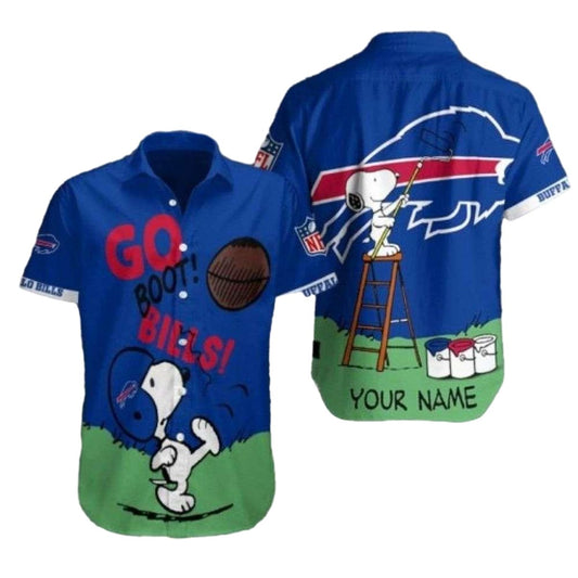 Personalized Buffalo Bills Go Bills Funny Snoopy Hawaiian Shirt - Moonbestprint