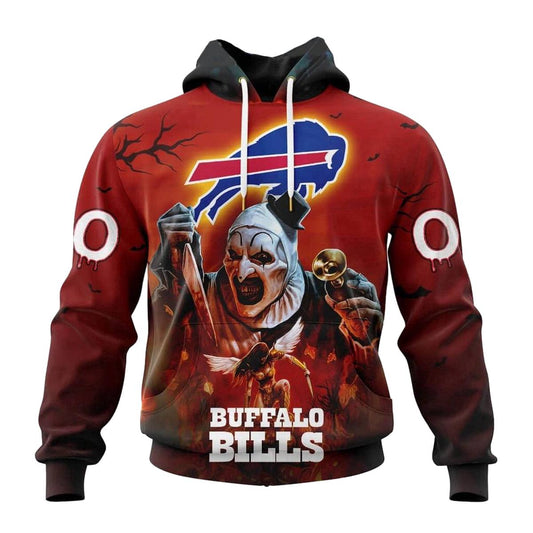 Personalized Buffalo Bills Horror Terrifier Ghoulish Halloween Day AOP Hoodie -  Moonbestprint