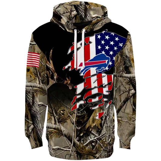 Personalized Buffalo Bills Hunting Camo AOP Hoodie -  Moonbestprint
