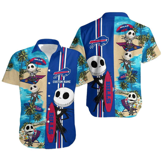 Personalized Buffalo Bills Jack Skellington Surfing Hawaiian Shirt - Moonbestprint