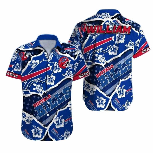 Personalized Buffalo Bills Logo And Hibiscus Lovely Hawaiian Shirt - Moonbestprint