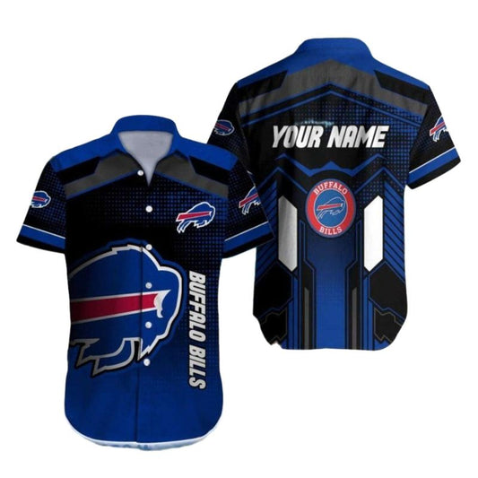 Personalized Buffalo Bills Logo In My Heart Blue Pattern Hawaiian Shirt - Moonbestprint