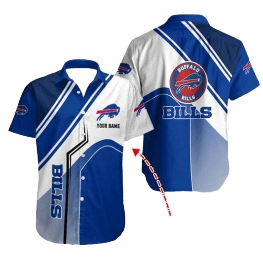 Personalized Buffalo Bills Logo In My Heart White And Blue Hawaiian Shirt - Moonbestprint