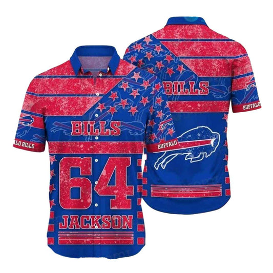 Personalized Buffalo Bills Logo Vintage Red And Blue Pattern Hawaiian Shirt - Moonbestprint