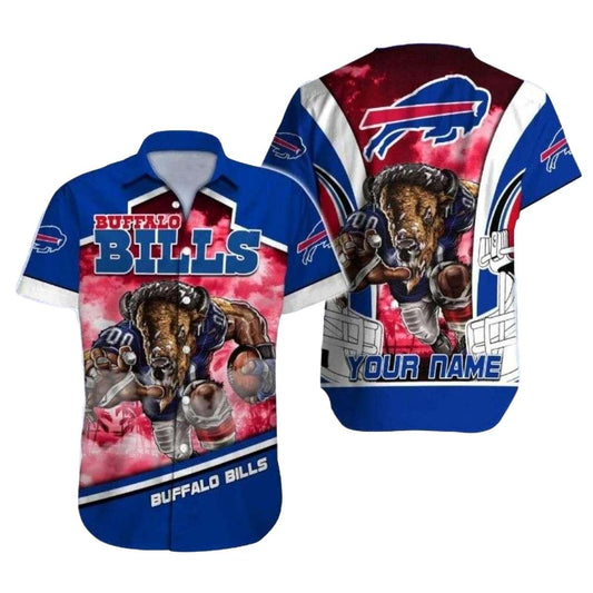 Personalized Buffalo Bills Mascot Graphic Tropical Hawaiian Shirt - Moonbestprint