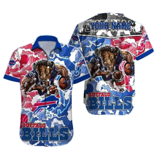 Personalized Buffalo Bills Mascot Waves Graphic Hawaiian Shirt - Moonbestprint