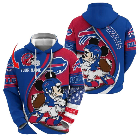 Personalized Buffalo Bills Mickey Player AOP Hoodie -  Moonbestprint
