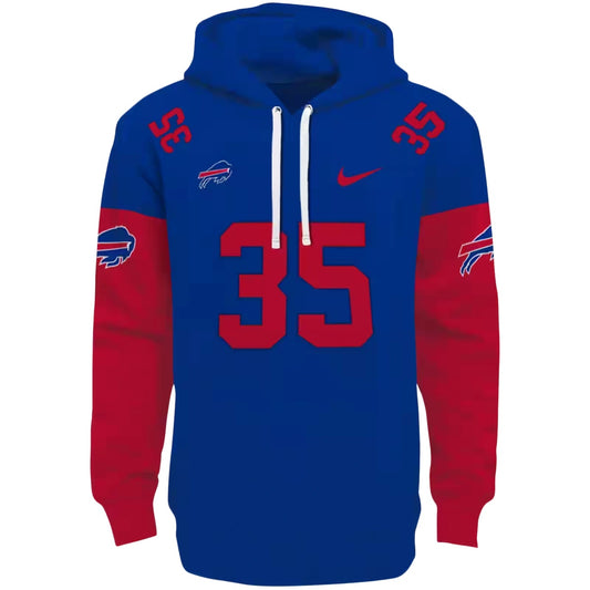 Personalized Buffalo Bills Minimal Design Blue AOP Hoodie -  Moonbestprint