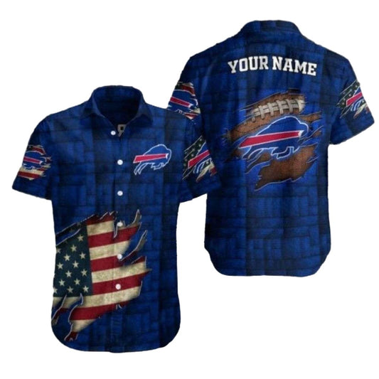 Personalized Buffalo Bills Patriotic Football Hawaiian Shirt - Moonbestprint