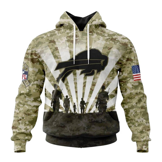 Personalized Buffalo Bills Salute To Service Honor Veterans AOP Hoodie -  Moonbestprint