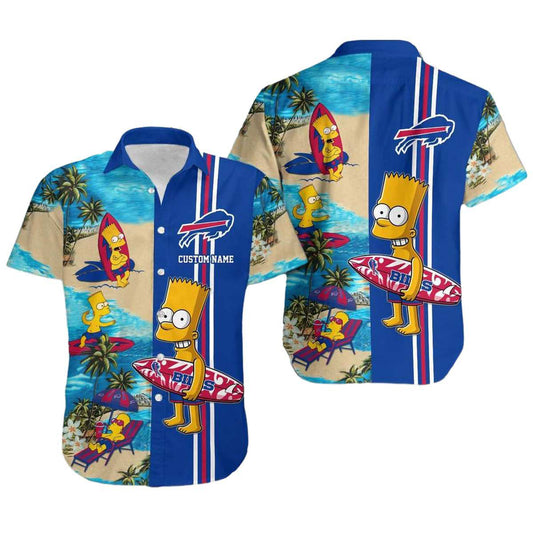Personalized Buffalo Bills Simpsons Surfing Hawaiian Shirt - Moonbestprint