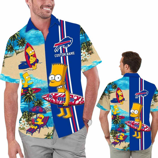 Personalized Buffalo Bills Simpsons Surfing Hawaiian Shirt - Moonbestprint