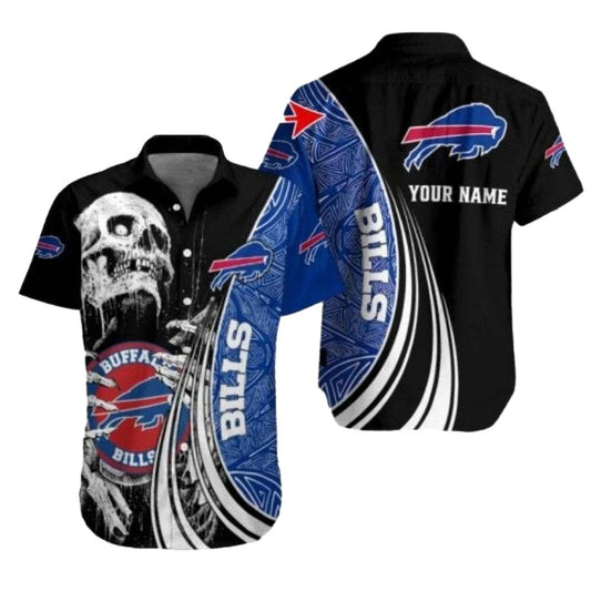 Personalized Buffalo Bills Skeleton Champion Hawaiian Shirt - Moonbestprint