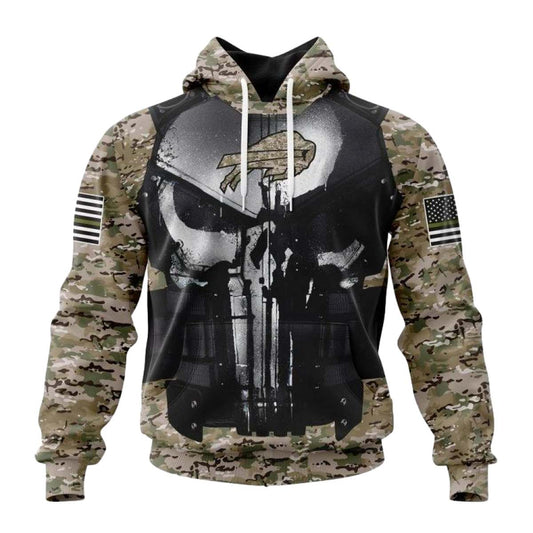 Personalized Buffalo Bills Skull Camo Veteran Kits AOP Hoodie -  Moonbestprint