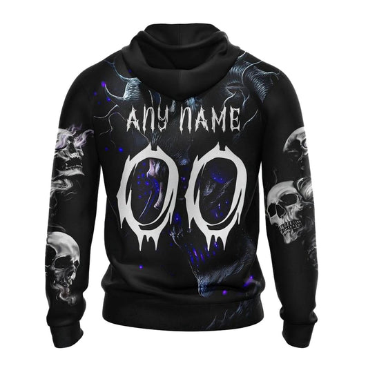 Personalized Buffalo Bills Skull Halloween Black AOP Hoodie -  Moonbestprint