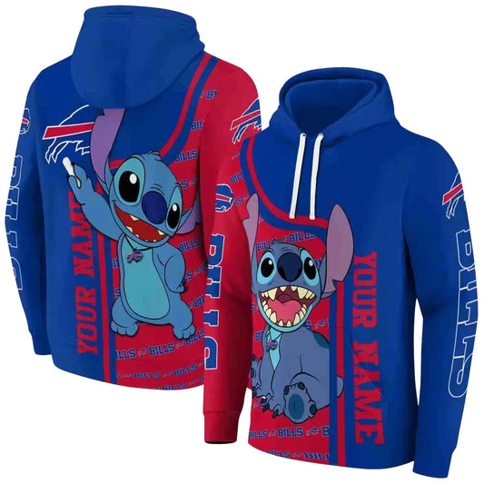 Personalized Buffalo Bills Stitch Blue AOP Hoodie -  Moonbestprint